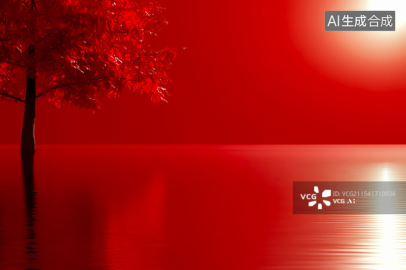 【AI数字艺术】红色背景图片素材