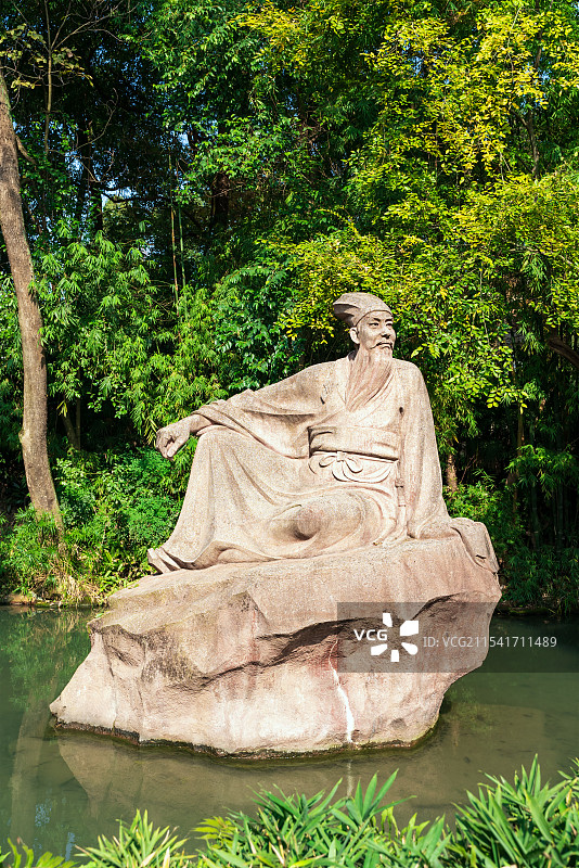 四川眉山三苏祠苏轼苏东坡雕塑雕像图片素材