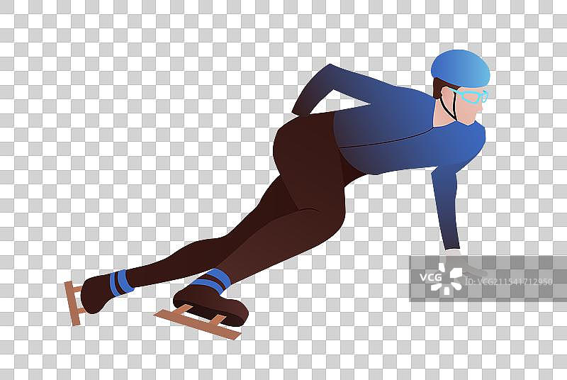 短道速滑运动插画元素图片素材