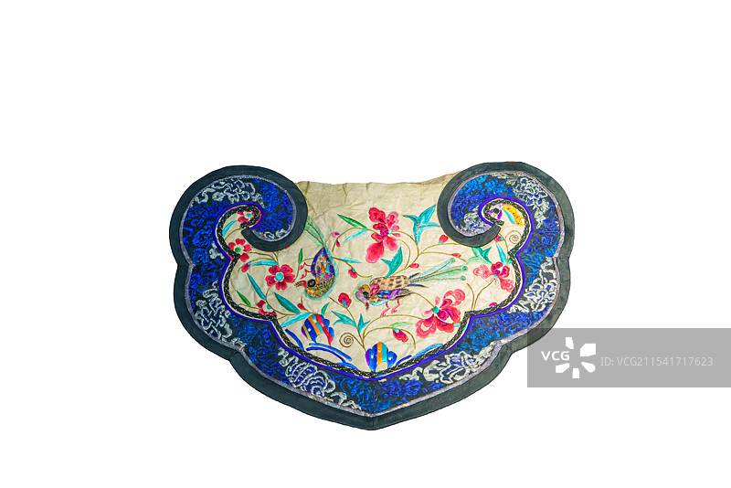 传统文化，服装装饰物，刺绣绣睡，吉祥图案，花鸟纹饰片图片素材