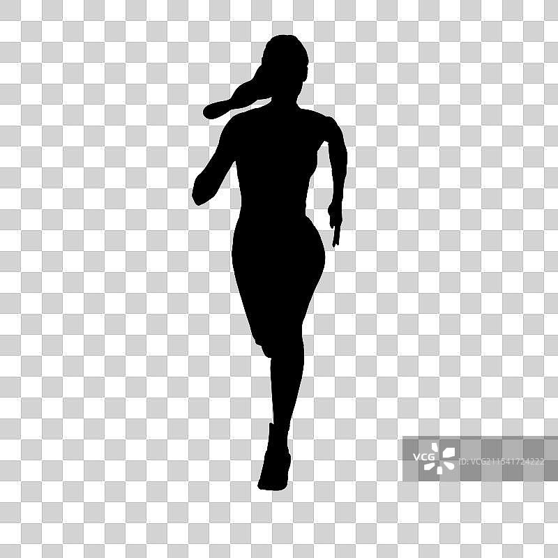 健康人物运动奔跑剪影图片素材