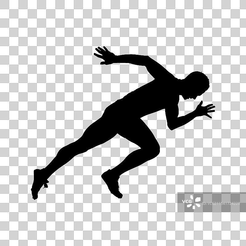 健康人物运动奔跑剪影图片素材