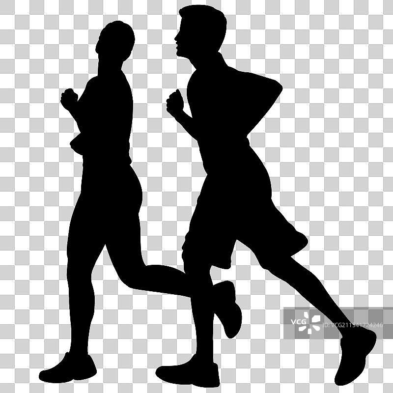 健康人物运动奔跑剪影图片素材