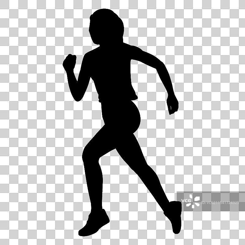 健康人物运动奔跑剪影图片素材