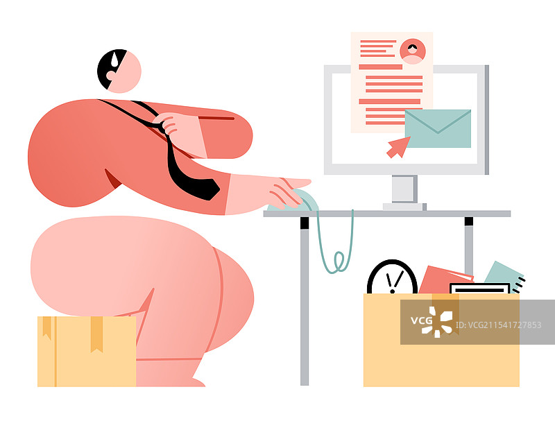 失业投简历找工作扁平插画图片素材