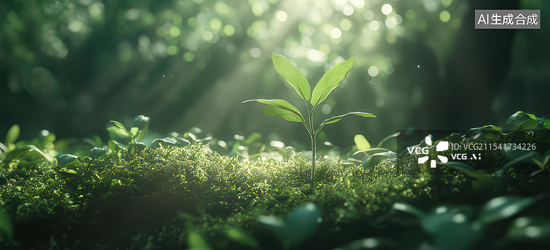 【AI数字艺术】新生植物发芽图片素材
