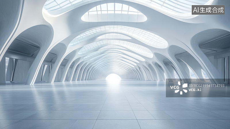 【AI数字艺术】现代室内建筑空间图片素材