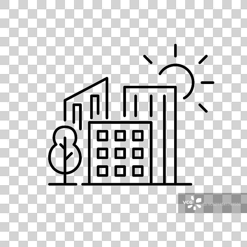 住宅建筑、阳光与树木的智慧城市图片素材