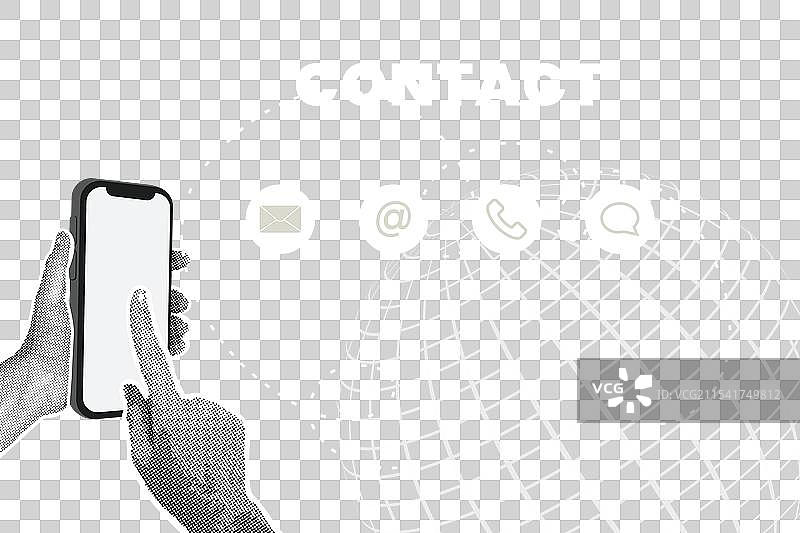 现代半色调拼贴联系沟通图片素材