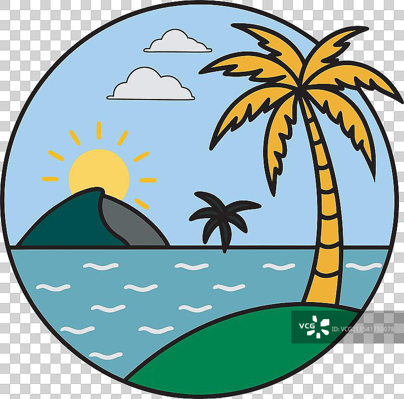 棕榈树与日落图片素材