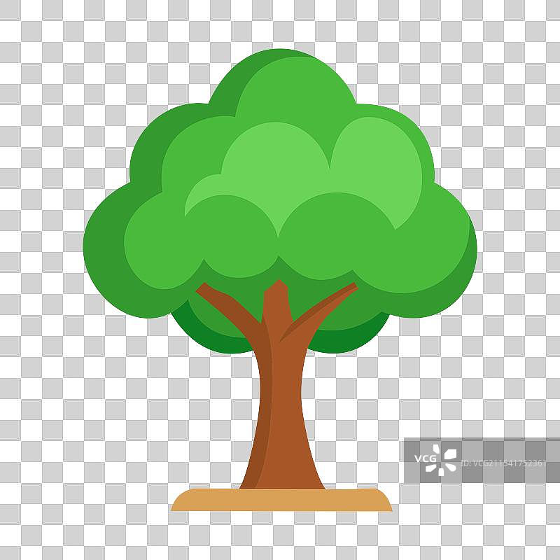 一棵郁郁葱葱的卡通树图片素材