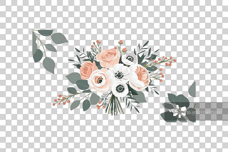 一束柔和的桃色和白色花朵图片素材