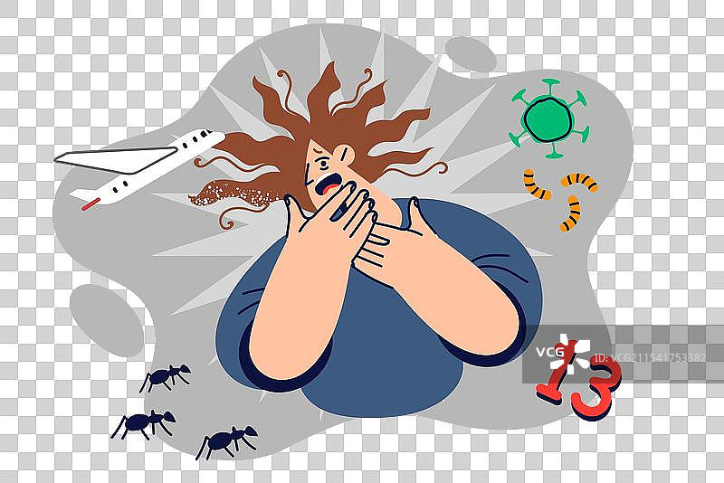 女性的非理性恐惧和恐惧症图片素材