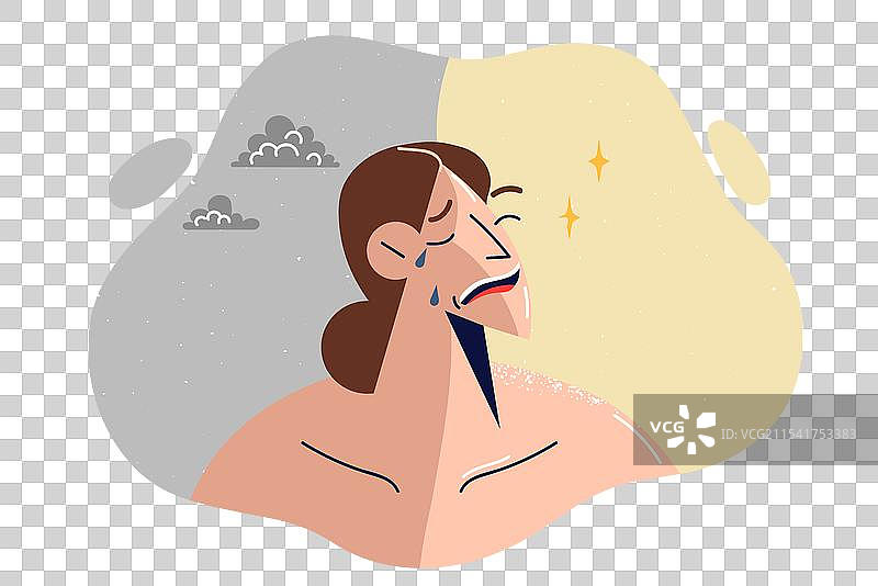 对天气敏感的女性遭受恶劣天气的困扰图片素材