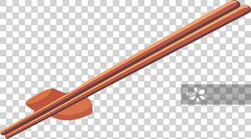 木筷子放在筷子架上图片素材