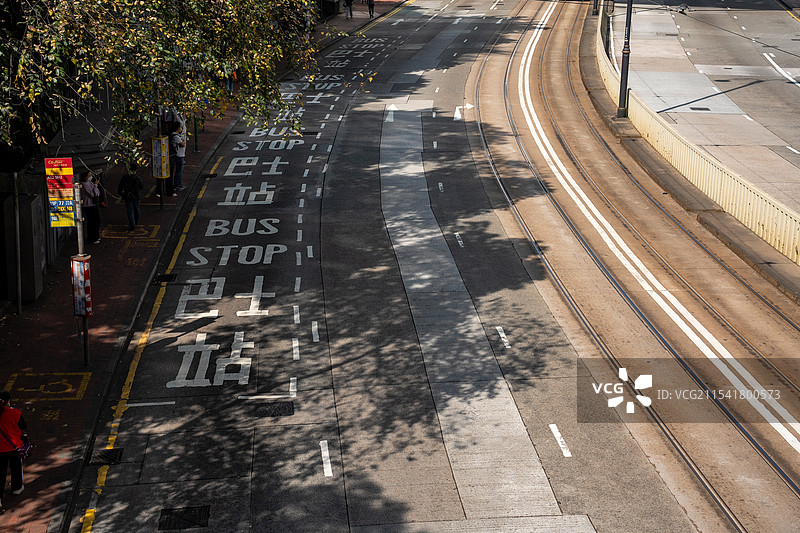 路边公共汽车站，香港图片素材
