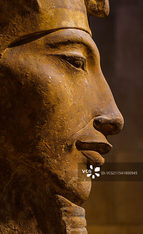 法老雕像脸部线条图片素材