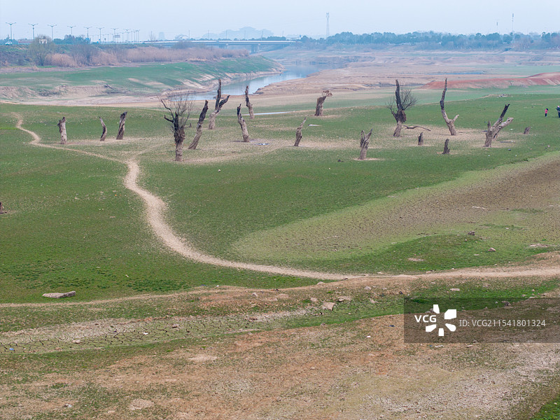 长沙望城沩水河团山湖冬季景色图片素材