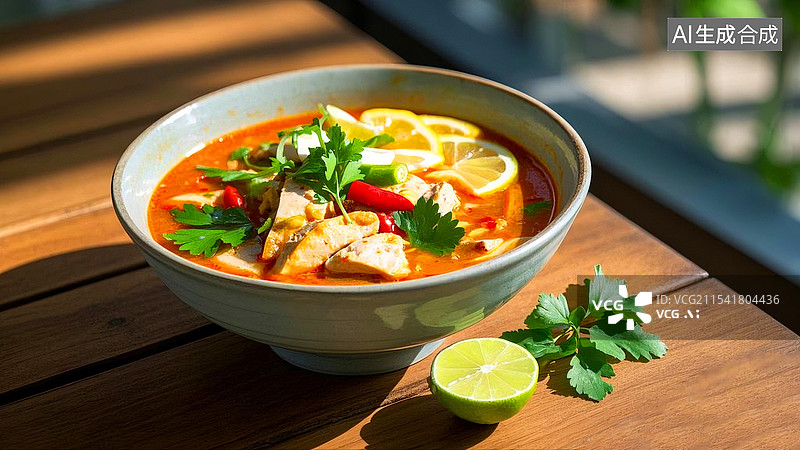【AI数字艺术】泰国冬荫功汤美食图片素材