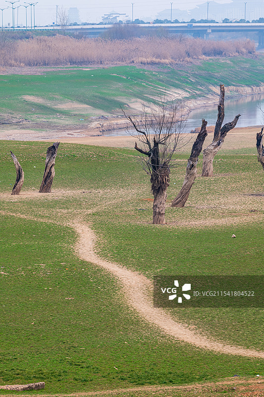 长沙望城沩水河团山湖冬季景色图片素材