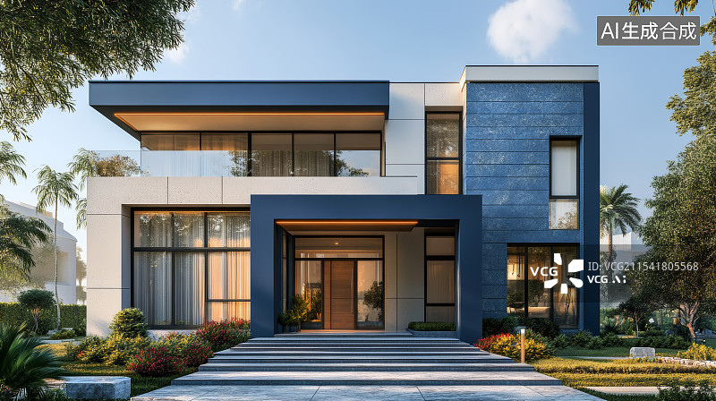 【AI数字艺术】现代豪华住宅建筑外观图片素材