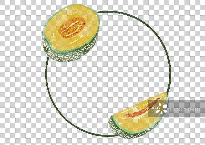 国潮风二十四节气水果边框-夏至图片素材