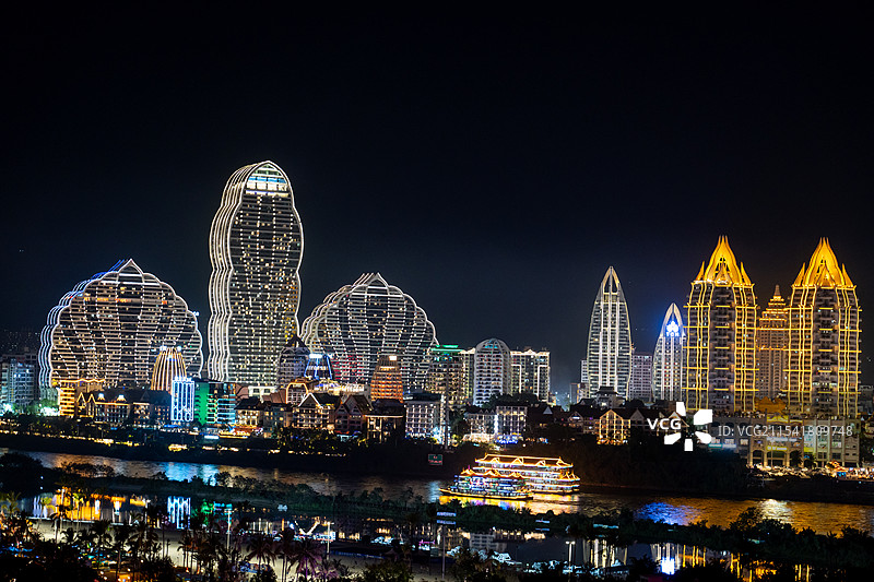 西双版纳告庄西双景夜景图片素材
