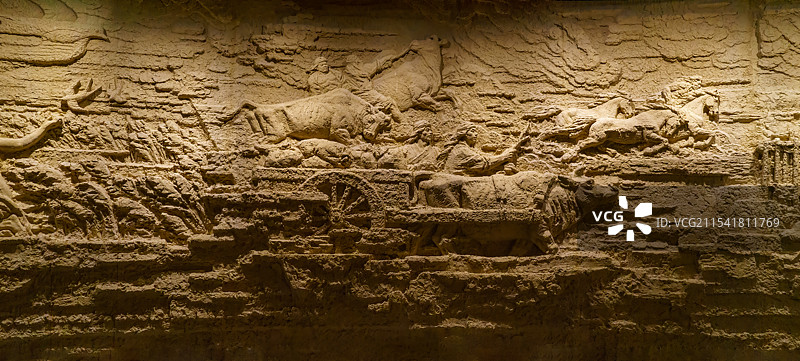 中国历史浮雕，商代重大事件，王亥服牛图片素材