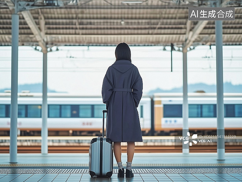 【AI数字艺术】春节过年节日回家坐高铁飞机概念图图片素材