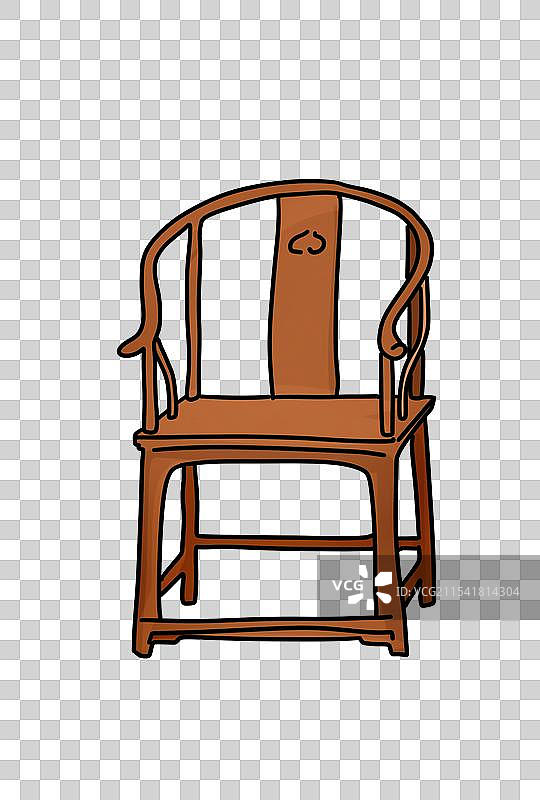 古典，家具，圈椅，古典家具，茶几，桌案，插画图片素材