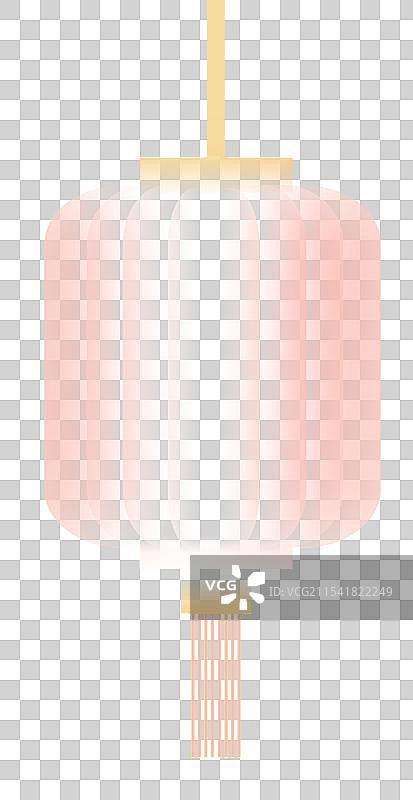 剪纸扁平风格 古典风格淡粉色灯笼元素图片素材