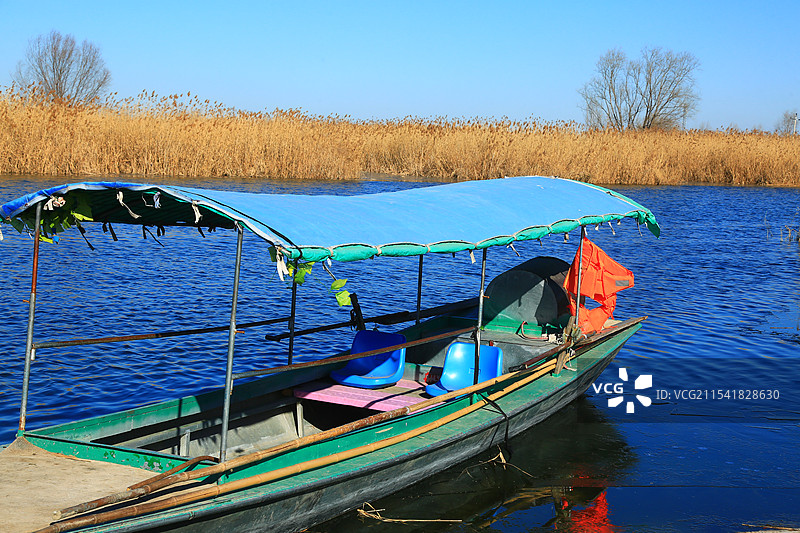 华北明珠白洋淀，冰映苍穹靓雄安风水宝地迷人醉，鱼米之乡空气鲜下张庄图片素材