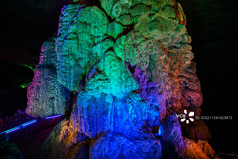 广西桂林七星景区七星洞钟乳石图片素材