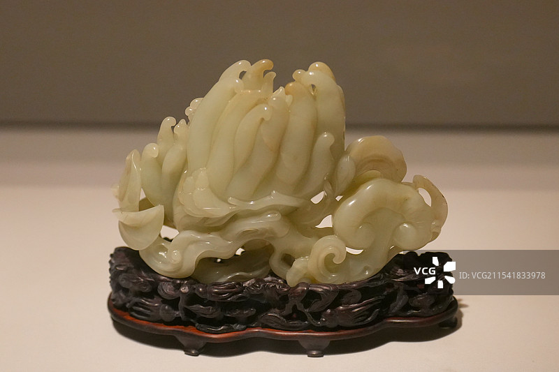 清代玉雕佛手柑摆件图片素材