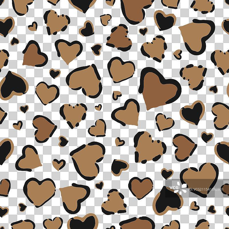 心形图案与豹纹图案结合图片素材