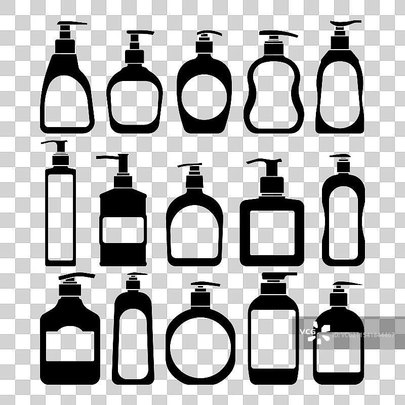 带有分配器的沐浴露轮廓模板图片素材