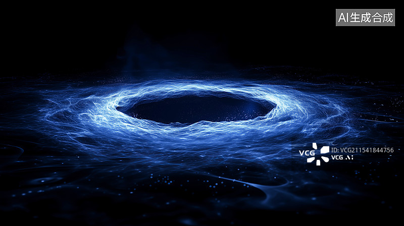 【AI数字艺术】蓝色海洋流动旋涡波浪抽象艺术图片素材