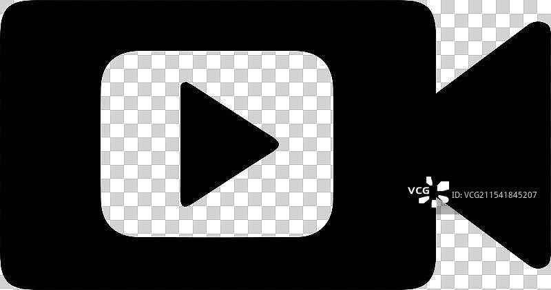 视频摄像机图标扁平设计风格 EPS 10图片素材