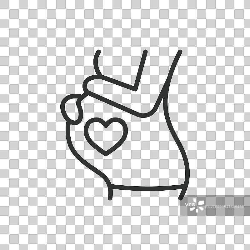 线条设计中的怀孕孕妇图片素材