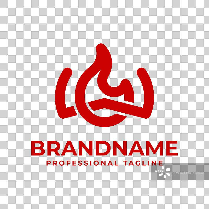 适合任何业务的字母W火焰标志图片素材