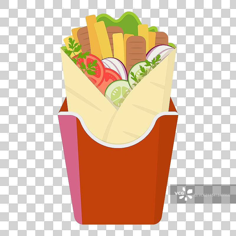 享受一份用新鲜食材制作的美味卷饼图片素材