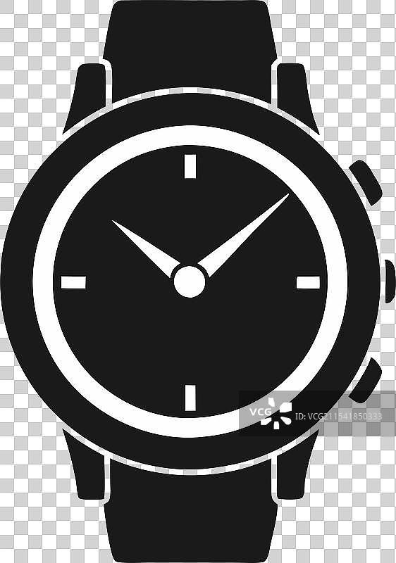 白色背景上的手表轮廓图片素材