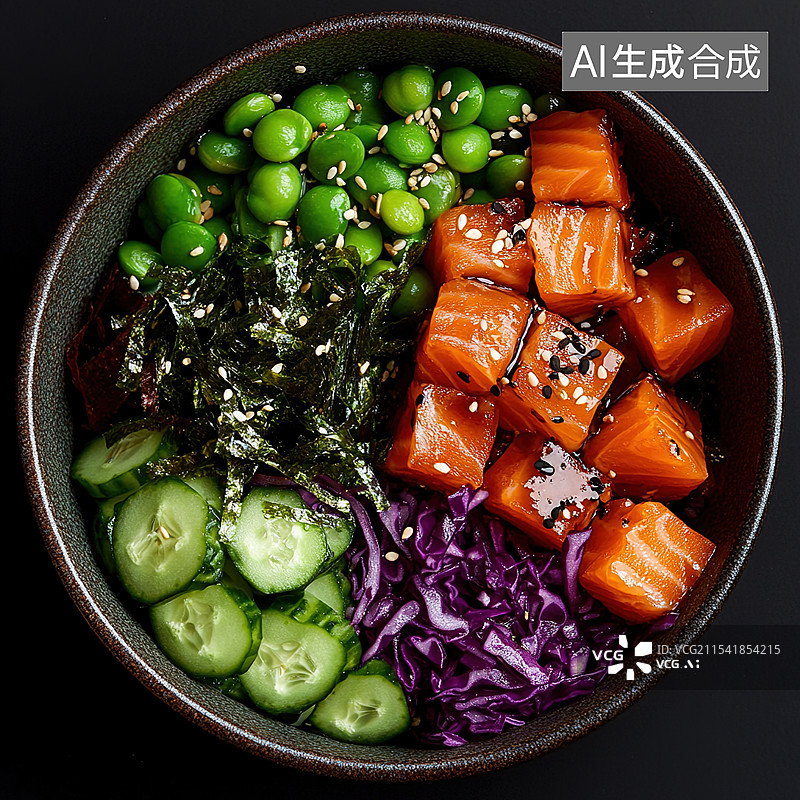 【AI数字艺术】色彩缤纷的夏威夷风味沙拉图片素材