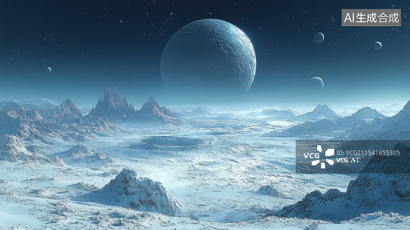 【AI数字艺术】太空地球星球土星星际穿越科幻宇宙图片素材