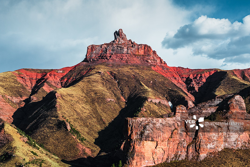 青海杂多县昂赛大峡谷巴艾涌丹霞航拍风光图片素材
