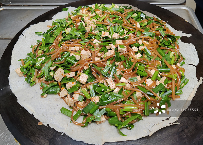 山东枣庄特色美食菜煎饼图片素材