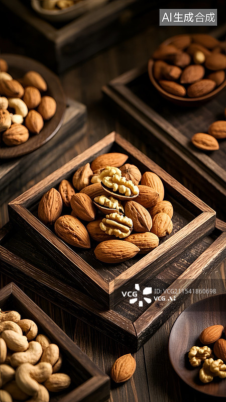 【AI数字艺术】一盘坚果图片素材