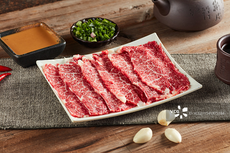 潮汕牛肉火锅雪花牛肉图片素材