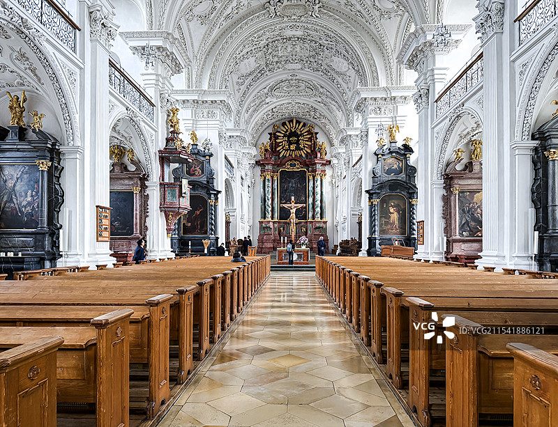 德国腓特烈港的教堂内部图片素材
