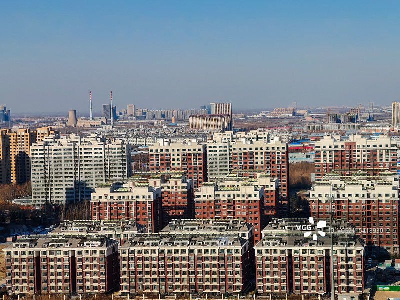 潍坊寒亭城区眺望潍坊中央商务区图片素材
